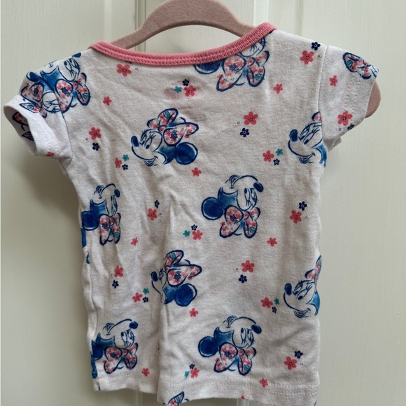 Disney Junior Minnie Mouse 12M White & Pink Short Sleeve Top Blouse - Picture 2 of 4